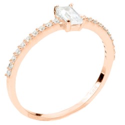 Δαχτυλίδι από ροζ χρυσό Κ14 με ζιργκόν